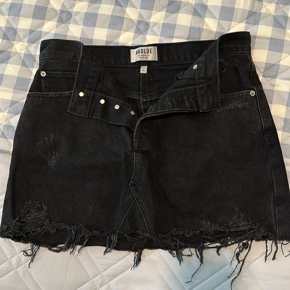 AGOLDE black denim skirt 29